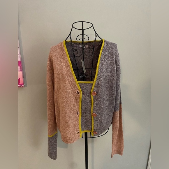 NWT Anthropologie 2 Piece Amity Color blocked Tank/Cardigan Woman’s Set Size XL - Picture 5 of 14